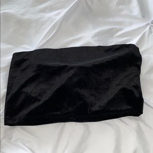 Black velvet tube top